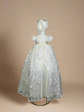Bombon Baptism Dress in Creamy Ivory/ Ropon Bombon en tono Perla