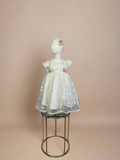 Bombon Baptism Dress in Creamy Ivory/ Ropon Bombon en tono Perla