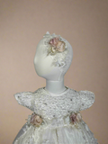 Bombon Baptism Dress in Creamy Ivory/ Ropon Bombon en tono Perla