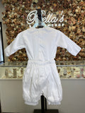 Maximiliano boy outfit in White with blue stones