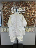 Maximiliano boy outfit in Champagne with blue stones
