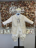 Prince Samuel boy outfit in Champagne with blue stones FINAL SALE/VENTA FINAL