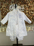 Maximiliano boy outfit in White with blue stones