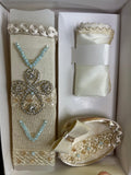 Maximiliano boy outfit in Champagne with blue stones
