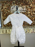 Maximiliano boy outfit in White with blue stones