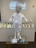 Prince Emmanuel boy outfit in White with Blue stones FINAL SALE/VENTA FINAL