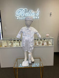 Prince Emmanuel boy outfit in White with Blue stones FINAL SALE/VENTA FINAL