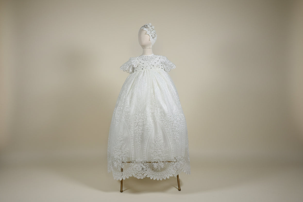 Ropon Mar en tono Perla / Baptism Dress Mar in Creamy Ivory