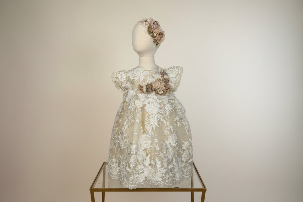 Ropon Emilia tono Champagne/Emilia Baptism Dress in Champagne