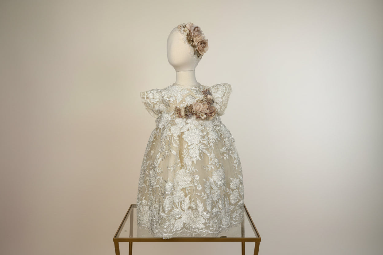 Ropon Emilia tono Champagne/Emilia Baptism Dress in Champagne