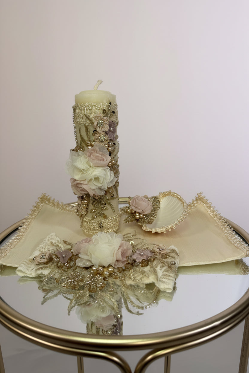 Ropon Sofia tono Champagne/ Sofia Baptism Dress in Champagne