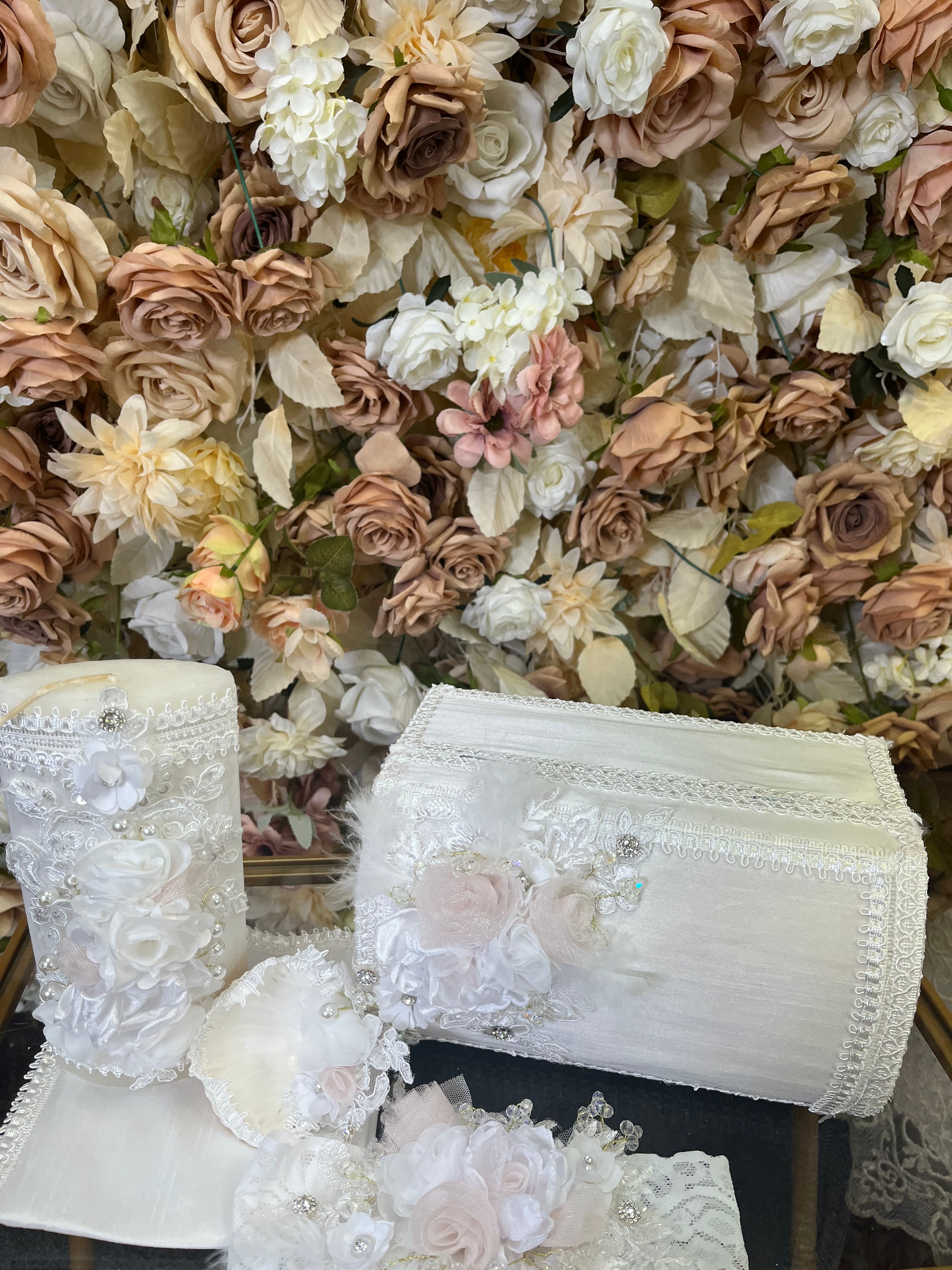 Deluxe White Candle set for girls in white