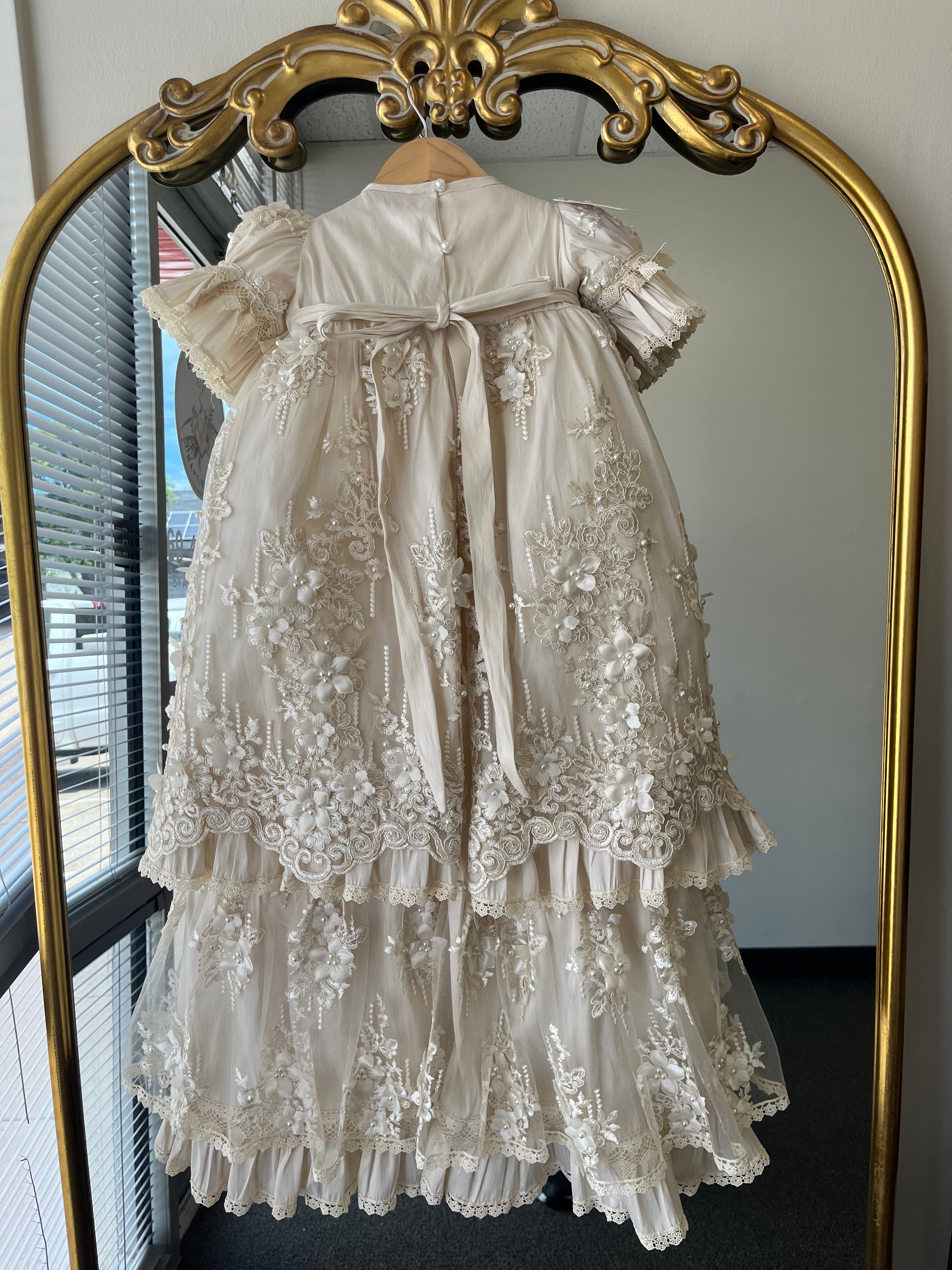 Janet Baptism Dress in Champagne