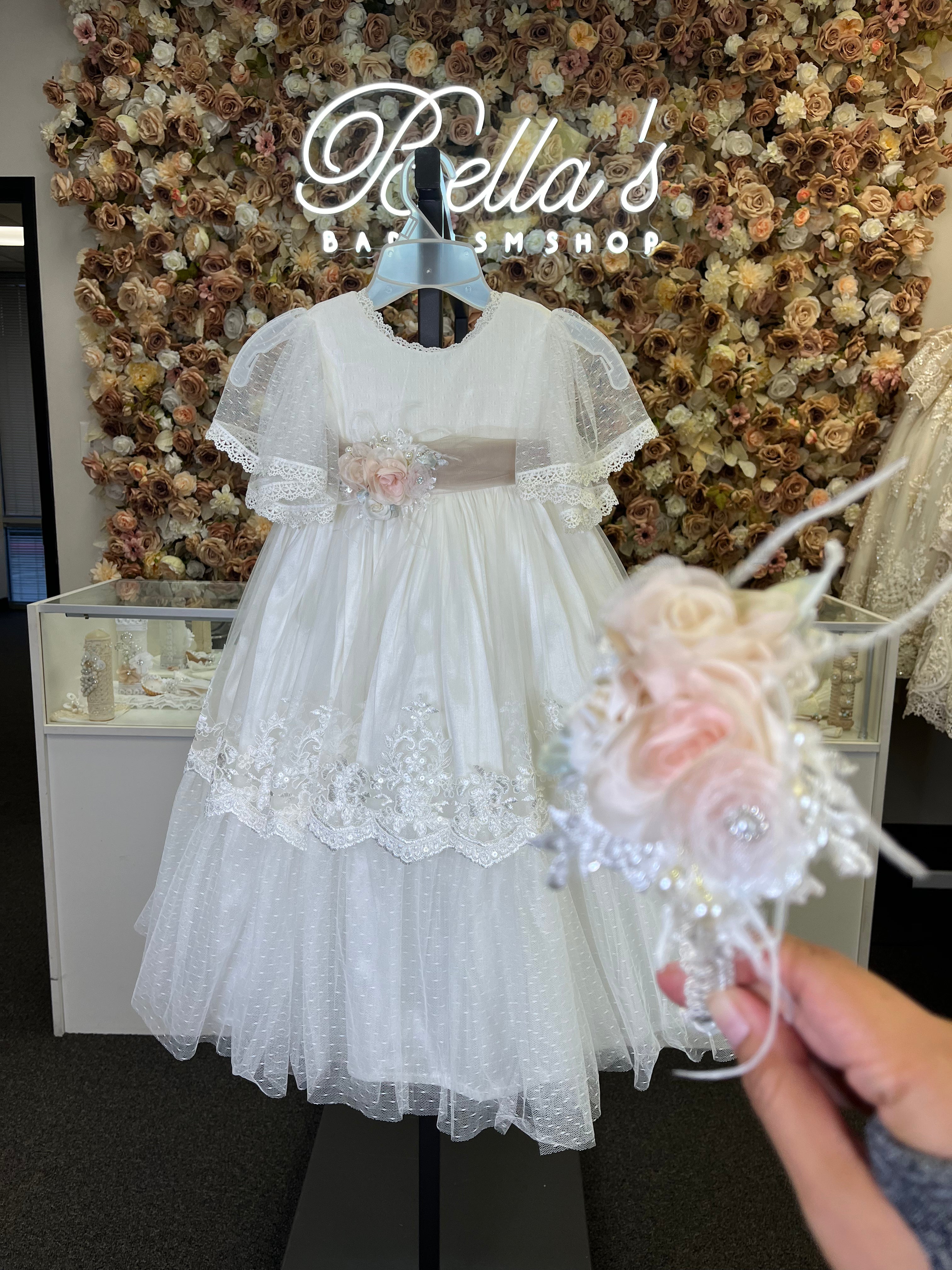 Baptism Dress in Creamy Ivory size 4