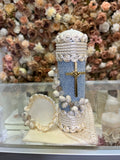 Prince Azul Ivory and Blue baptism outfit