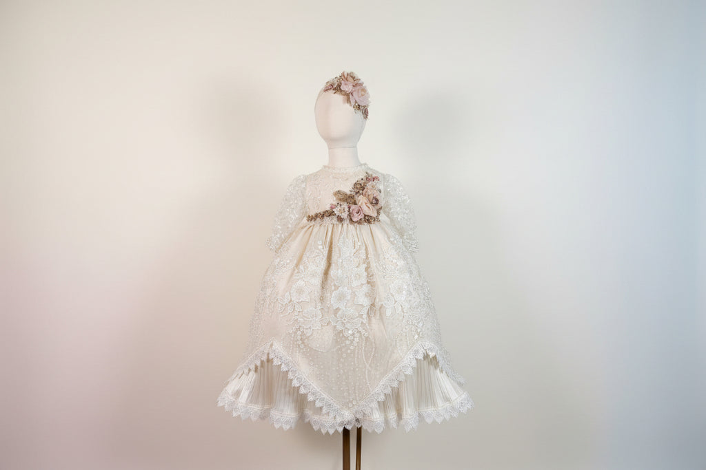 Ropon Carlota Tono Champagne/ Carlota Baptism Dress in Champagne