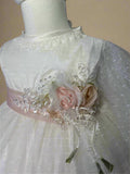 Romina Baptism Dress in Creamy Ivory/ Ropon Romina en tono Perla