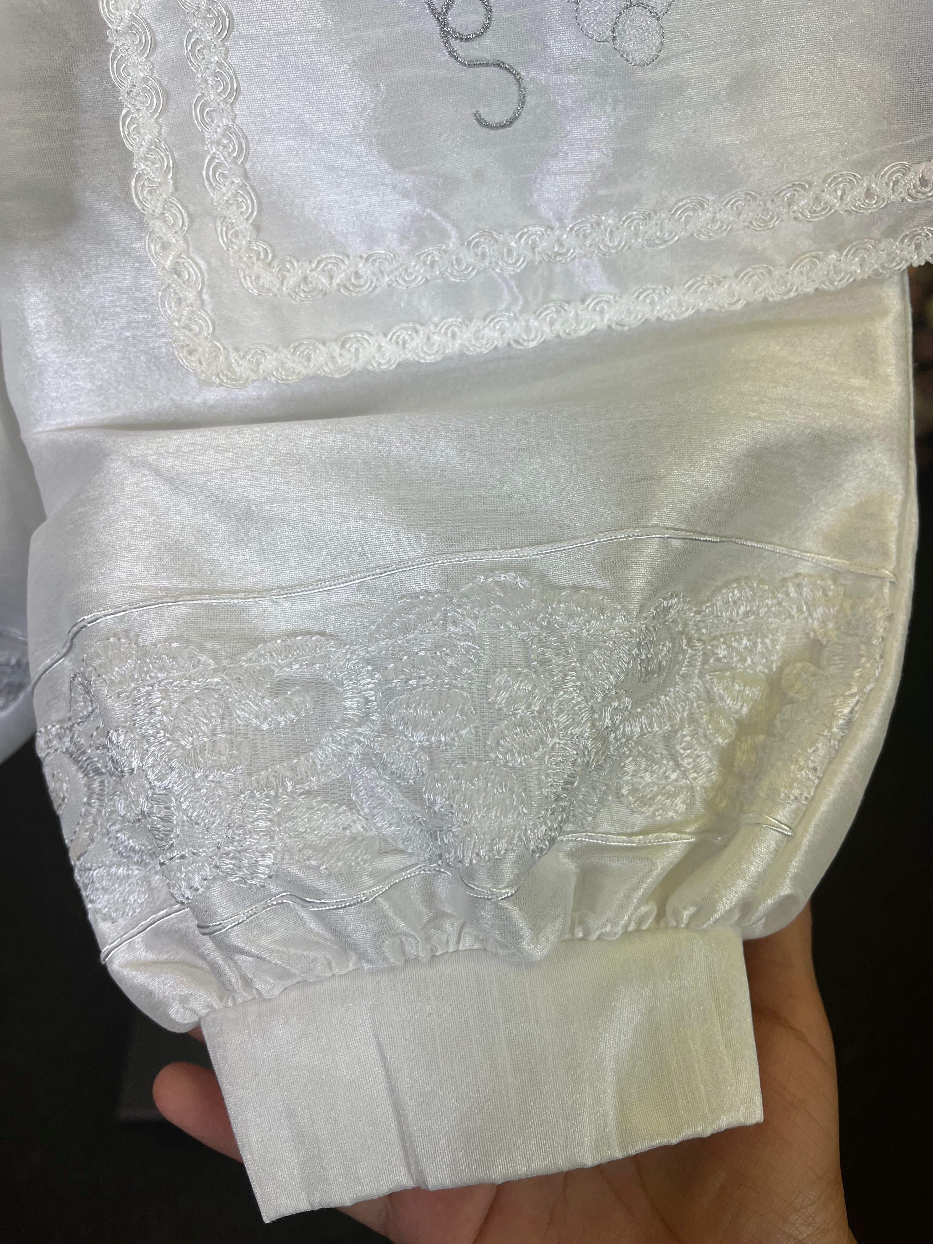 SIZE 3 Boy Baptism outfit in White style #412 (Outfit Only) Solamente Traje