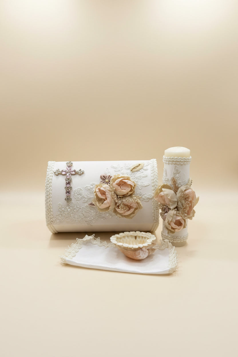 Ropon Reyna en tono Perla / Reyna Baptism Dress in Creamy Ivory