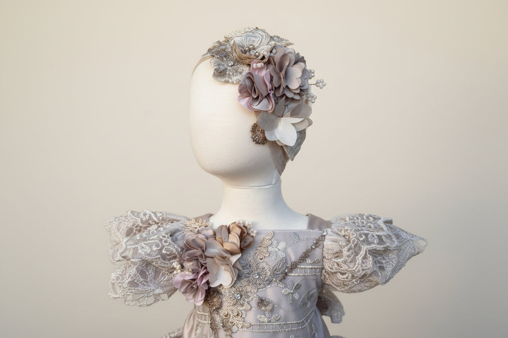 Champagne Romper/ Pañalero Tono Champagne Style # 1472