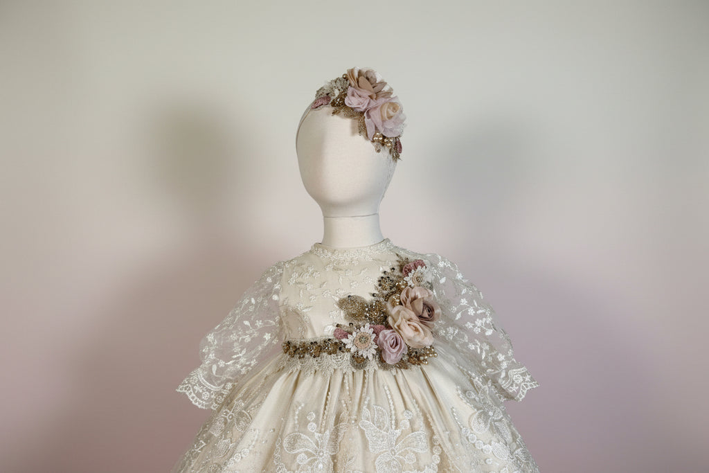 Ropon Carlota Tono Champagne/ Carlota Baptism Dress in Champagne