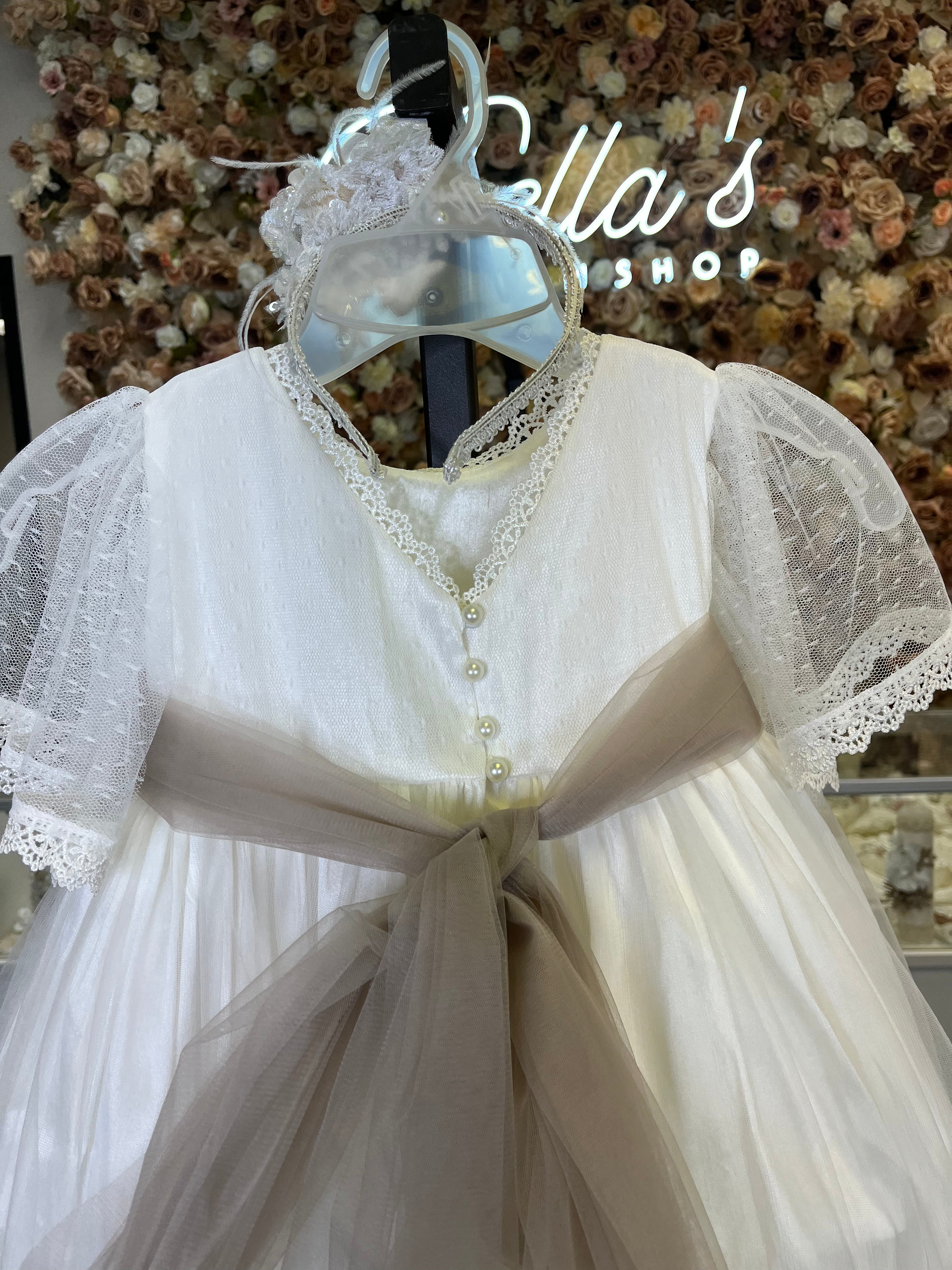 Baptism Dress in Creamy Ivory size 4