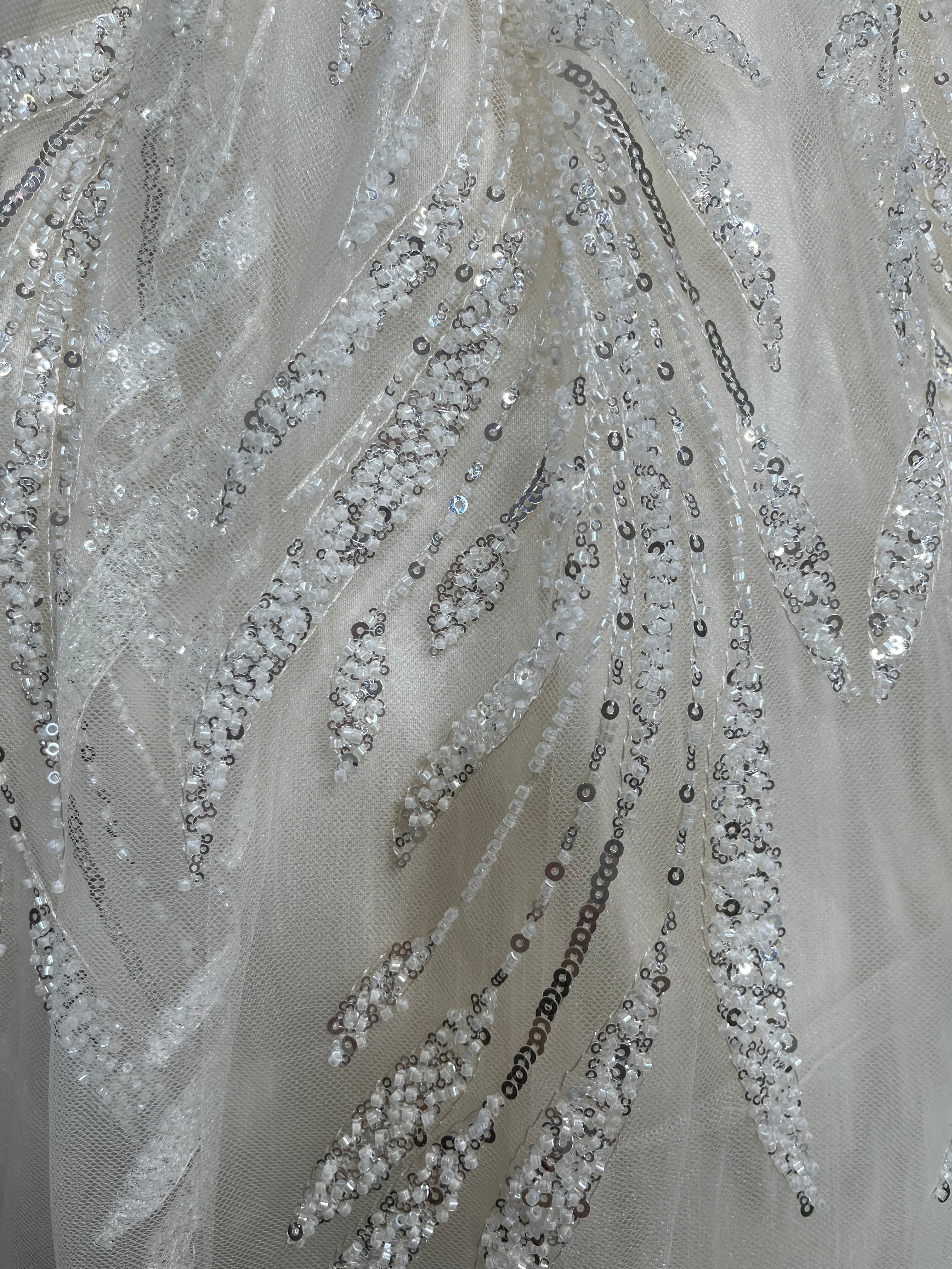 Perla Baptism Dress in Champagne Long Sleeve