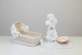 4 pz white Carrige candle set in white