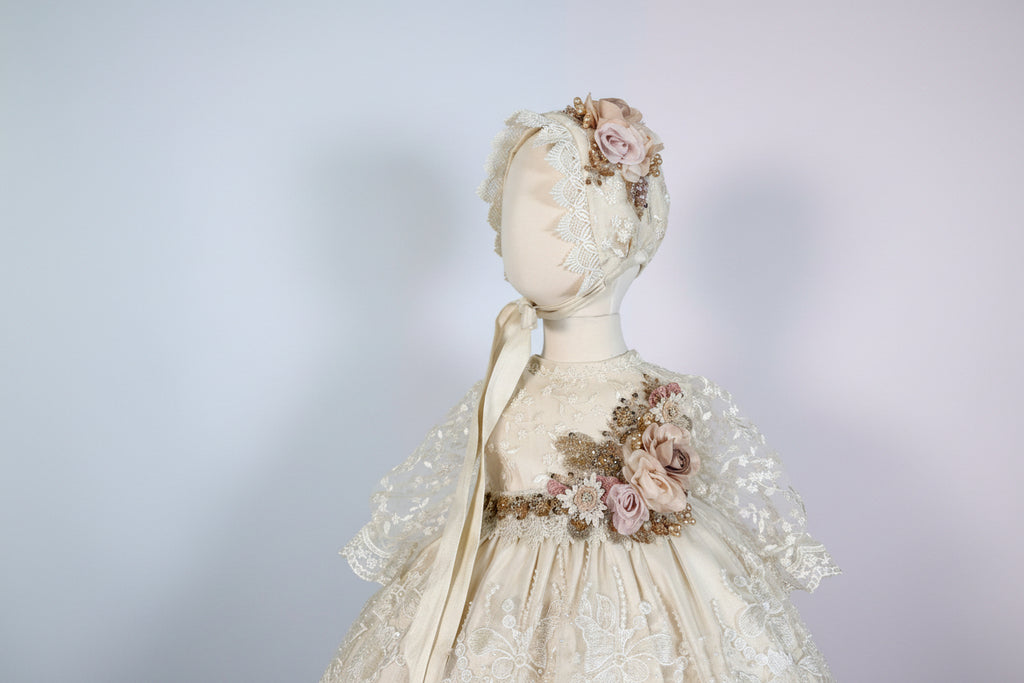 Ropon Carlota Tono Champagne/ Carlota Baptism Dress in Champagne