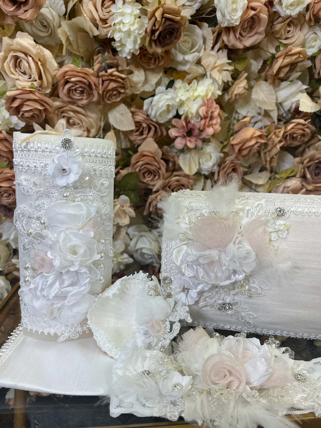 Deluxe White Candle set for girls in white