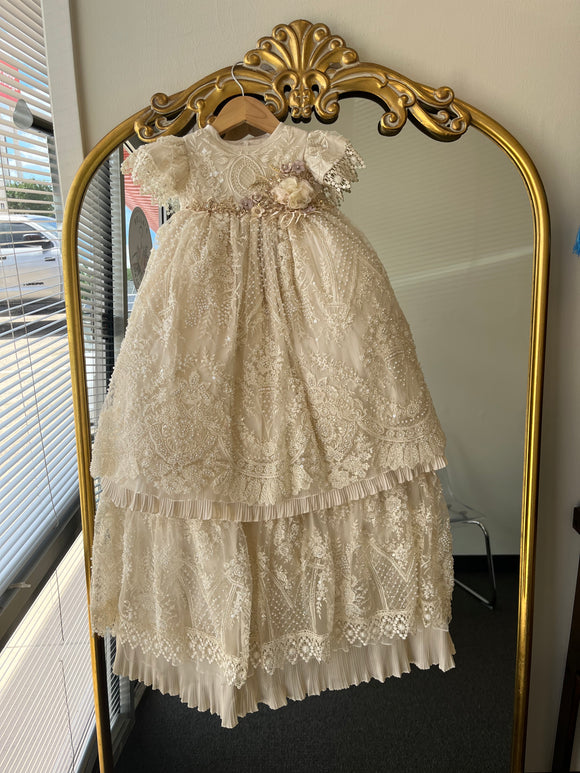 Juliette Baptism Dress in Champagne