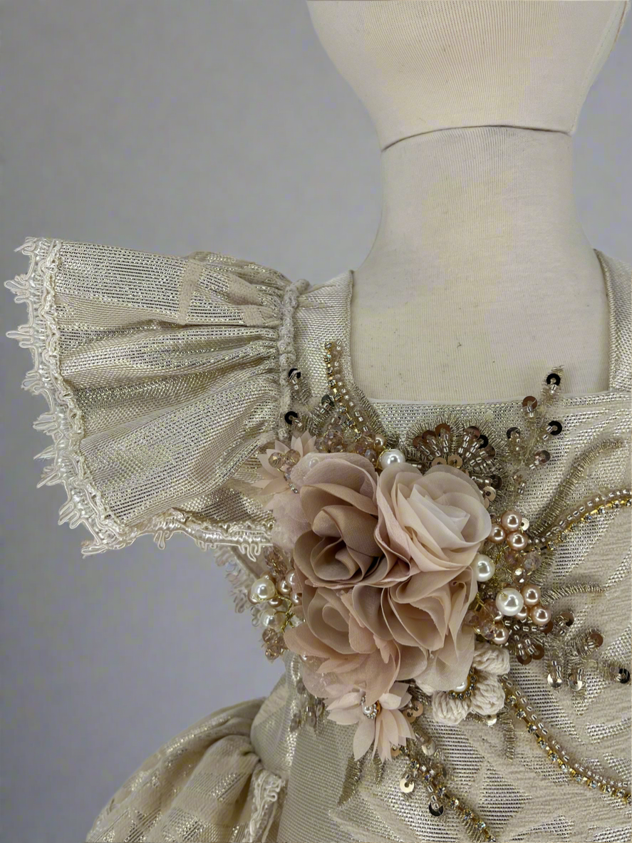 Charlotte Beige/ Gold Romper