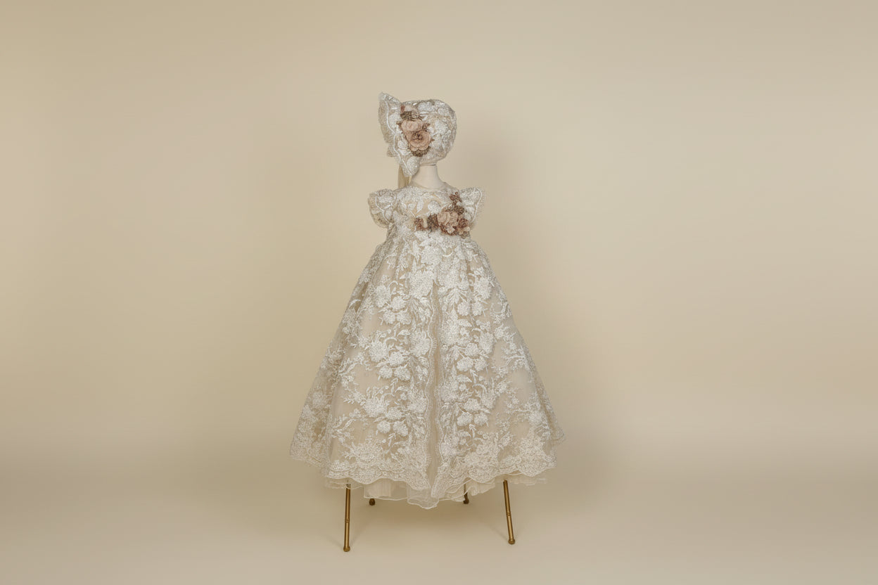 Ropon Emilia tono Champagne/Emilia Baptism Dress in Champagne