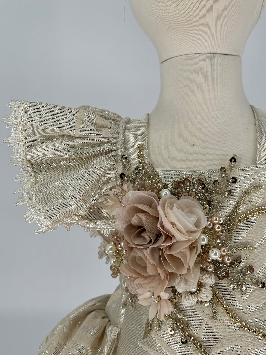 Charlotte Beige/ Gold Romper