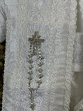 SIZE 3 Boy Baptism outfit in White style #413 (Outfit Only) Solamente Traje