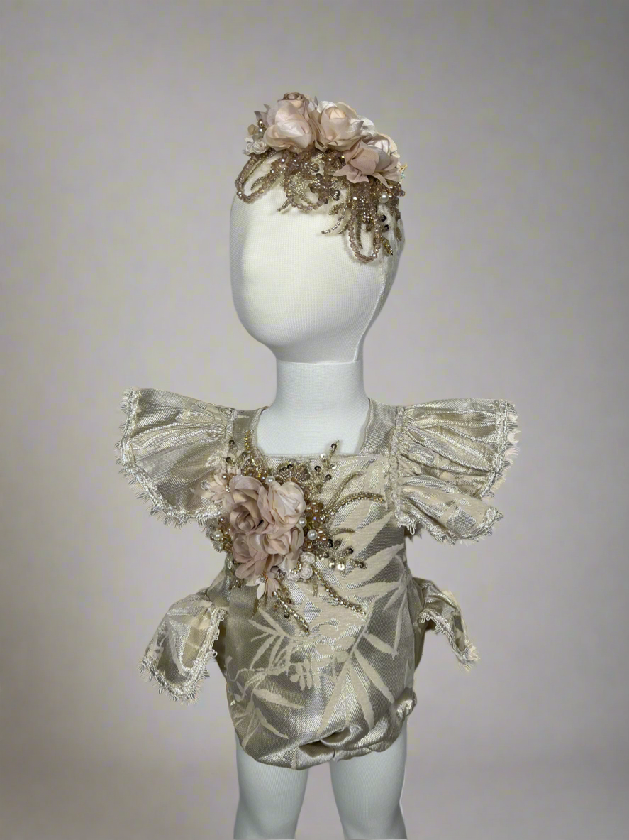 Charlotte Beige/ Gold Romper