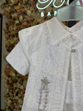 SIZE 3 Boy Baptism outfit in White style #413 (Outfit Only) Solamente Traje