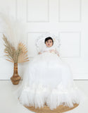 Romina Baptism Dress in Creamy Ivory/ Ropon Romina en tono Perla