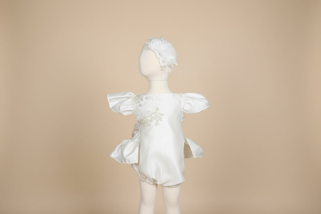 Ivory Romper/ Pañalero Tono Perla Style # 1537