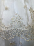 Style 1408 baptism Dress in Ivory with Champagne Lace (ONLY DRESS AND BONNET)