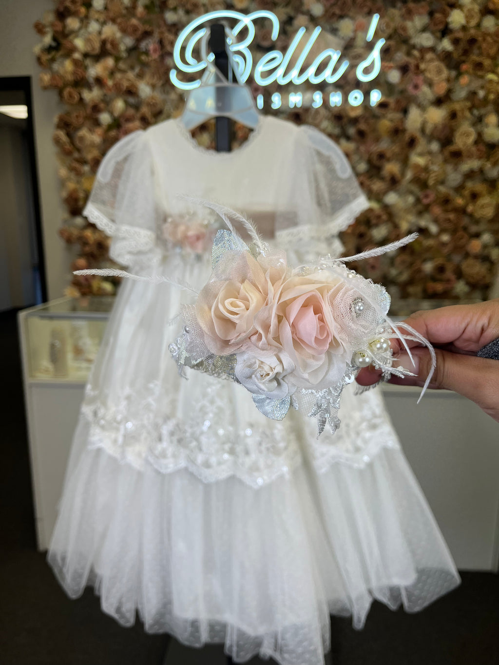 Baptism Dress in Creamy Ivory size 4