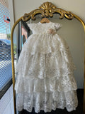 Marina Baptism Dress in Creamy ivory 4 layers