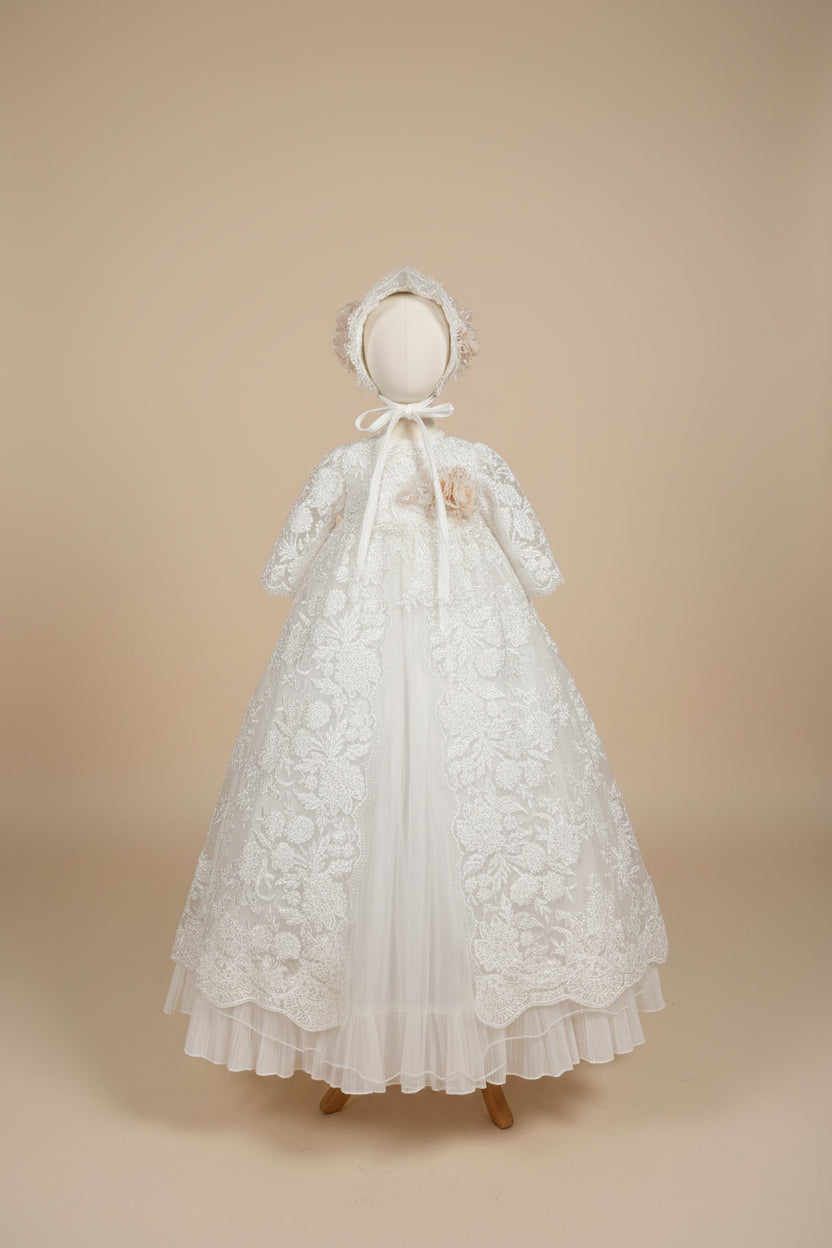 Ropon Emilia tono Perla/Emilia Baptism Dress in Creamy Ivory