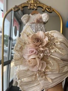 CAYLANI BAPTISM DRESS IN CHAMPAGNE (ONE PIECE ROPON)