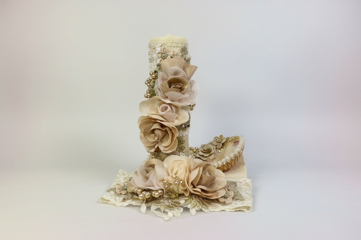 Ropon Adela tono Champagne/ Adela Baptism Dress in Champagne