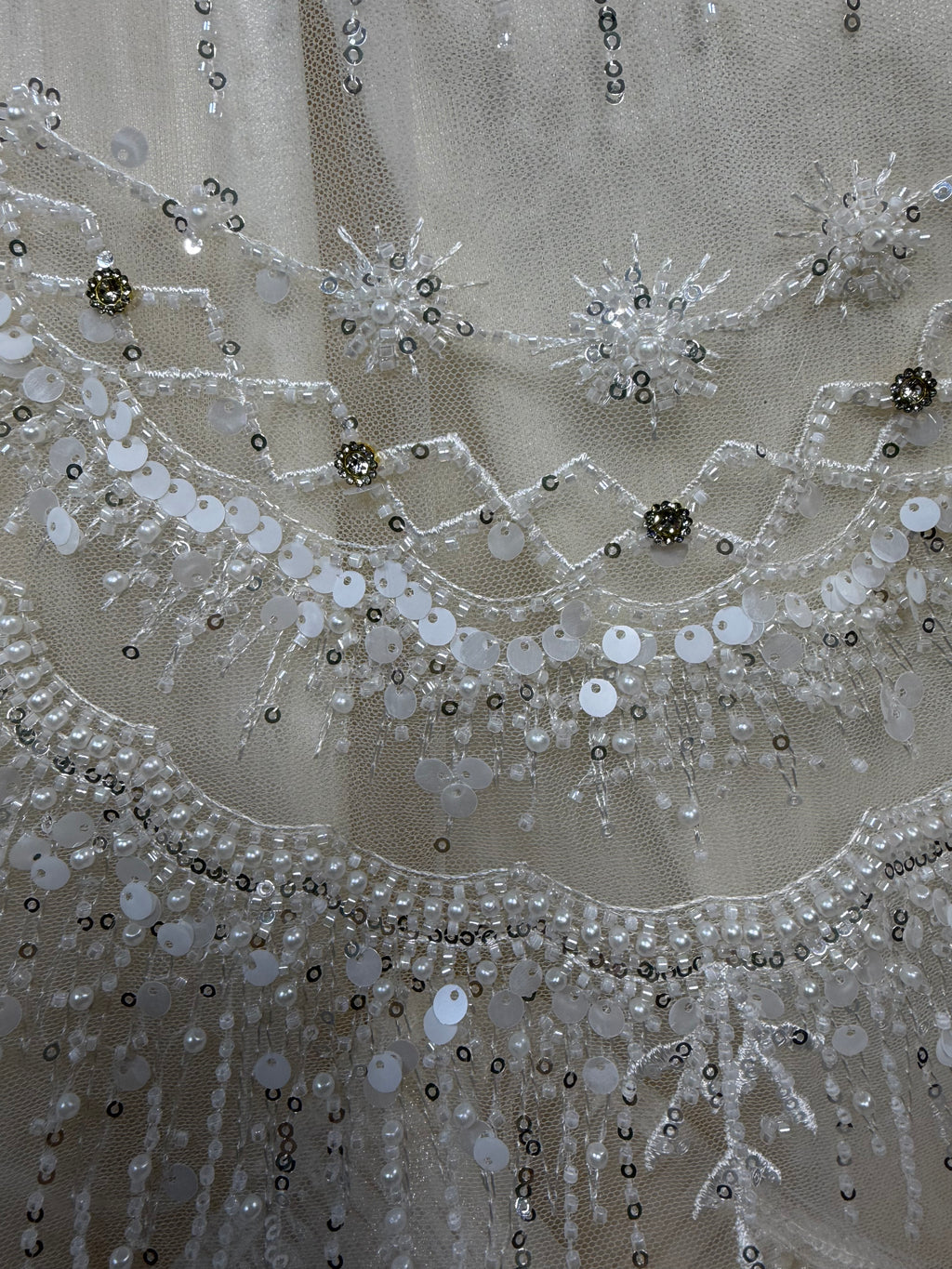 Ropon Celeste tono Champagne / Celest Baptism Dress in Champagne