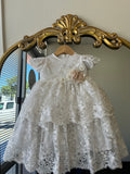 Marina Baptism Dress in Creamy ivory 4 layers