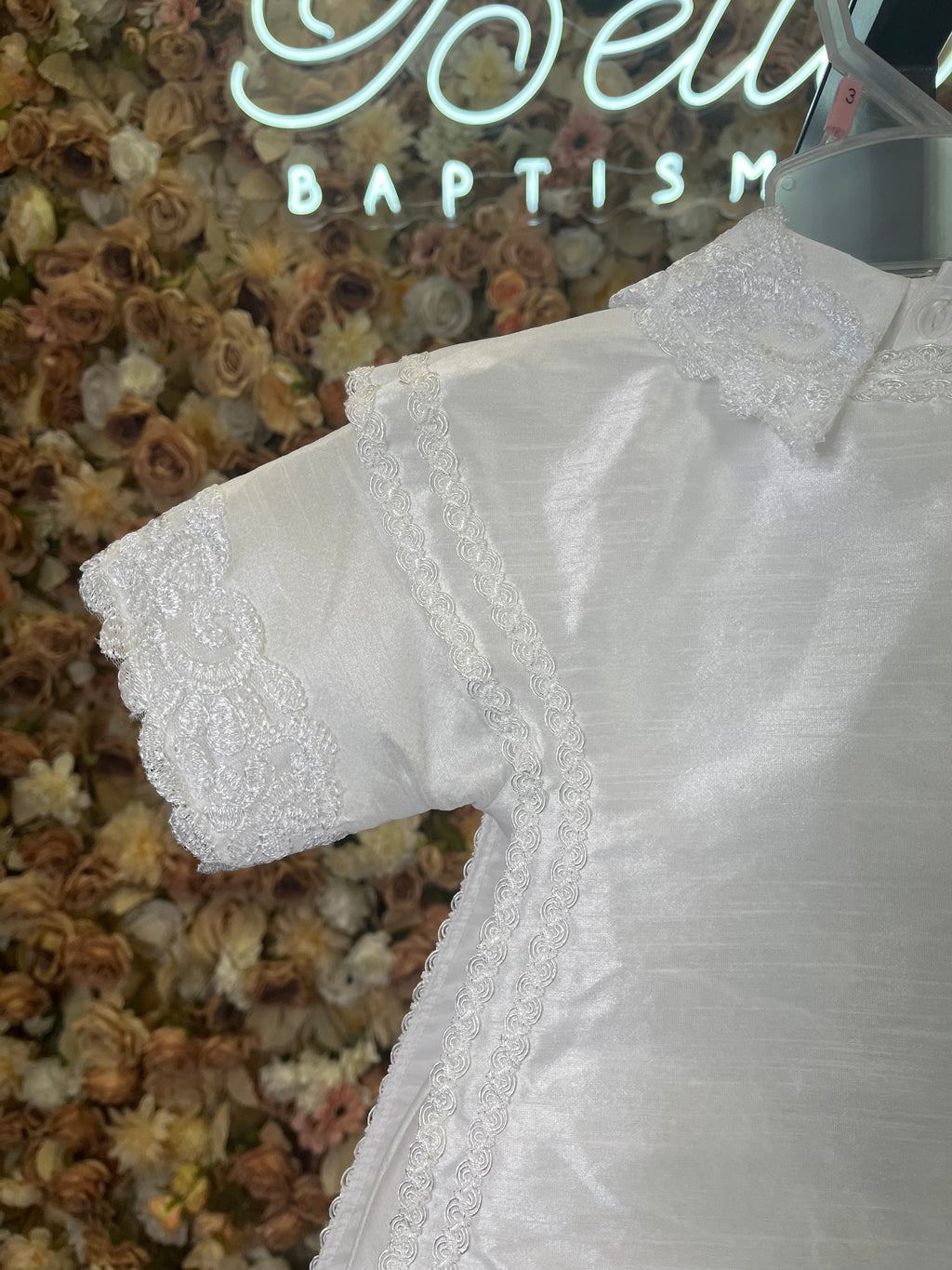 SIZE 3 Boy Baptism outfit in White style #412 (Outfit Only) Solamente Traje