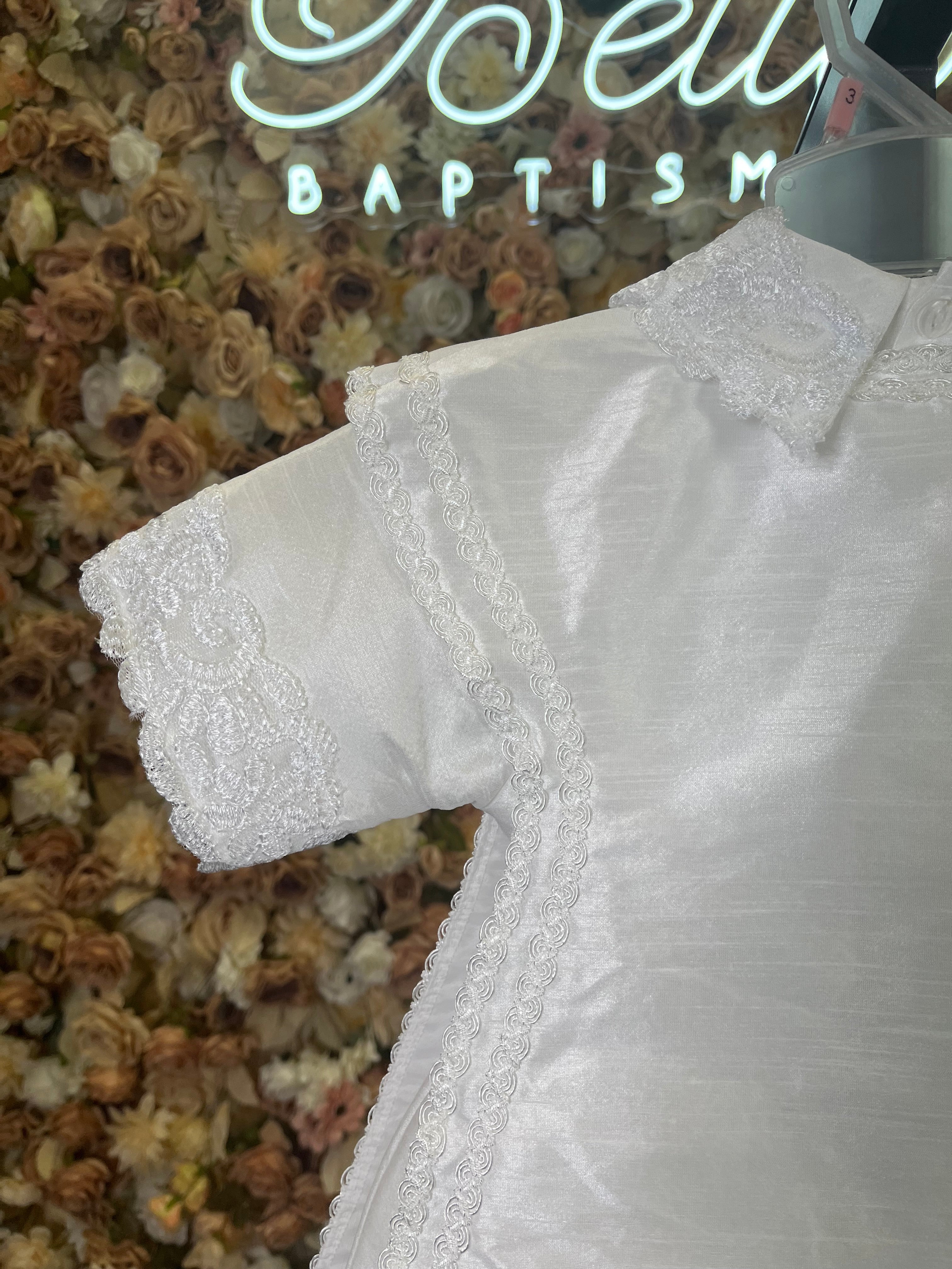 SIZE 3 Boy Baptism outfit in White style #412 (Outfit Only) Solamente Traje
