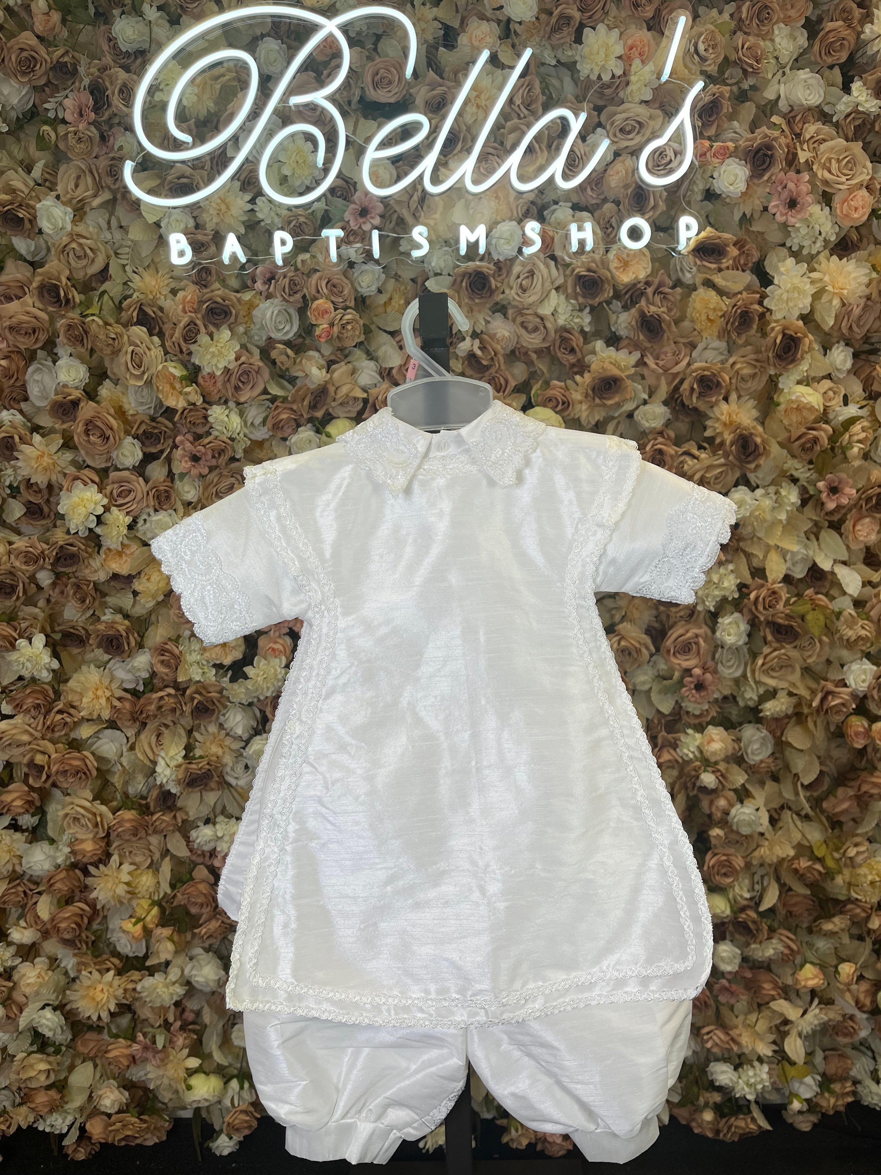 SIZE 3 Boy Baptism outfit in White style #412 (Outfit Only) Solamente Traje
